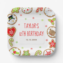 Christmas Cookies Birthday Party Red and Green Pappteller