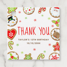 Christmas Cookies Birthday Party Red Thank You Geschenkanhänger