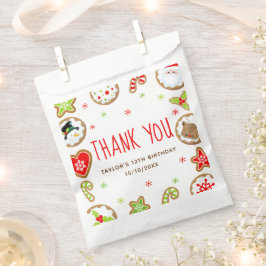 Christmas Cookies Birthday Party Red Thank You Geschenktütchen