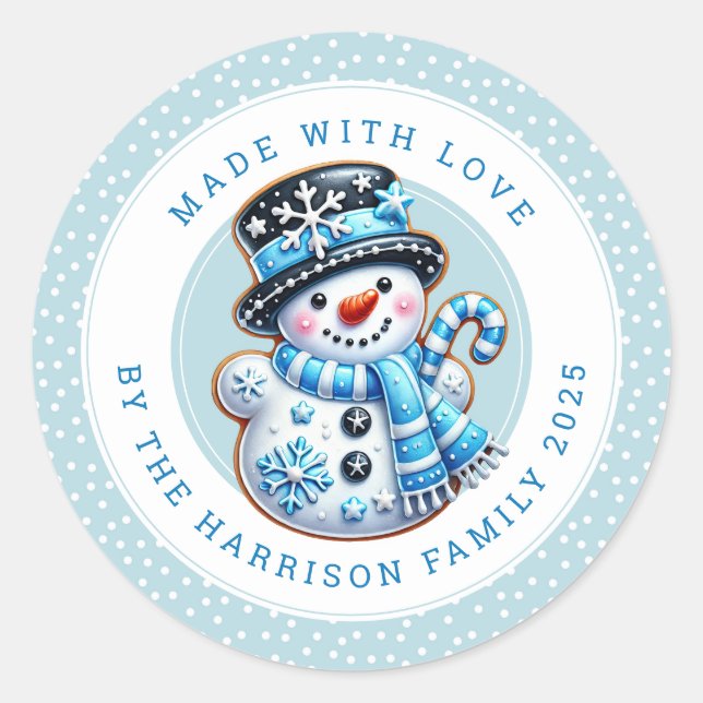 Christmas Cookies Round Stickers (Devant)