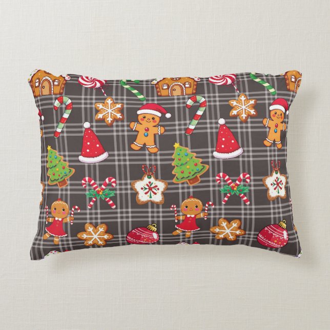 Christmas Cookies Tree Printed Throw Pillow Dekokissen (Vorderseite)