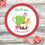 CHRISTMAS COOKIES UND Kakao Runder Aufkleber<br><div class="desc">Grüne und rote Weihnachtskekse und Kakaokollektion</div>