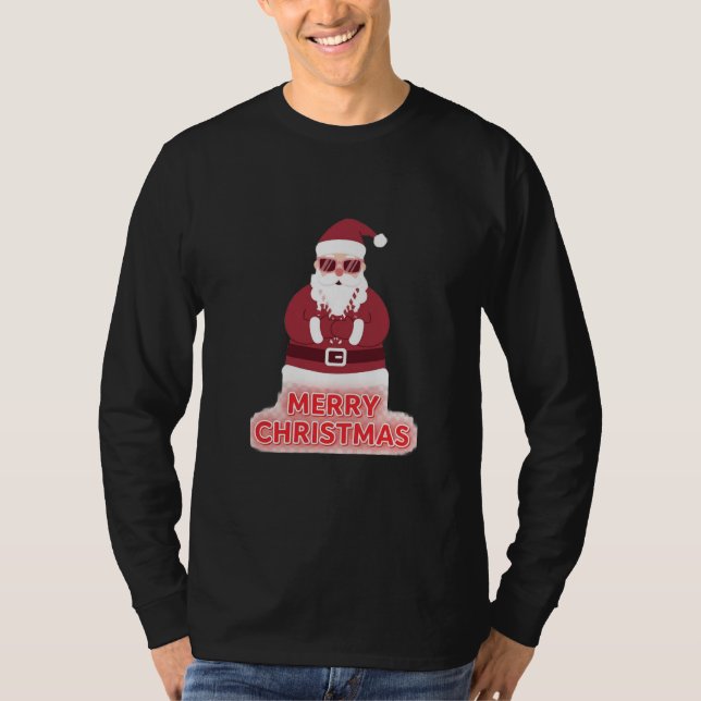 Christmas Cool Hipster Santa T-Shirt (Devant)