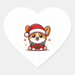 Christmas Corgi Classic T-Shirt Herz-Aufkleber