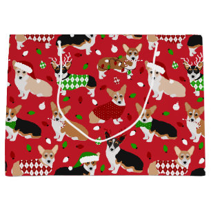 Christmas Corgi Dogs Große Geschenktüte