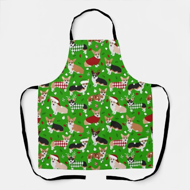 Christmas Corgi Dogs Schürze (Vorderseite)