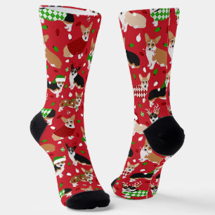 Christmas Corgi Dogs Socks Socken