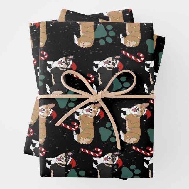 Christmas Corgi Geschenkpapier Set (Beispiel)