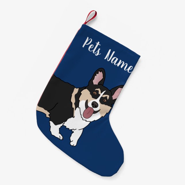 Christmas Corgi Kleiner Weihnachtsstrumpf (Vorderansicht (hängend))
