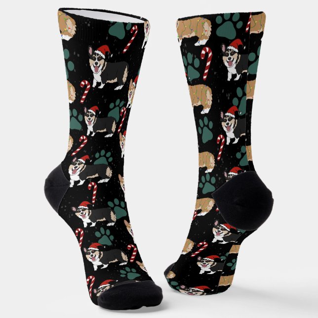 Christmas Corgi Socken (Gewinkelt)