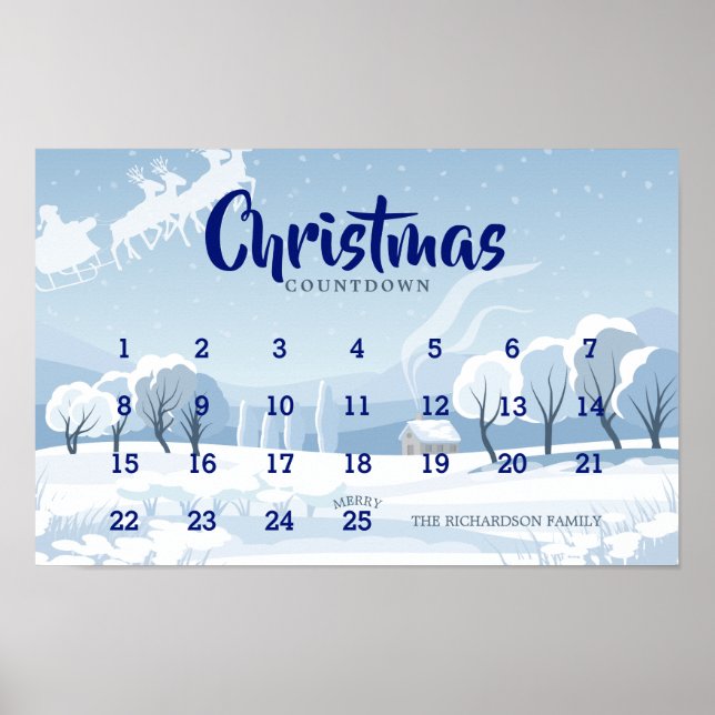 Christmas Countdown Advent Calendar Poster (Vorne)