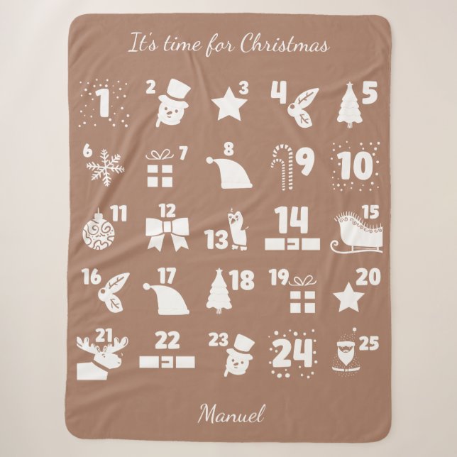 Christmas Countdown Advent Calendar Sherpadecke (Vorderseite)