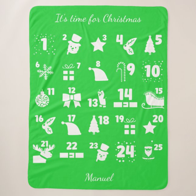 Christmas Countdown Advent Calendar Sherpadecke (Vorderseite)
