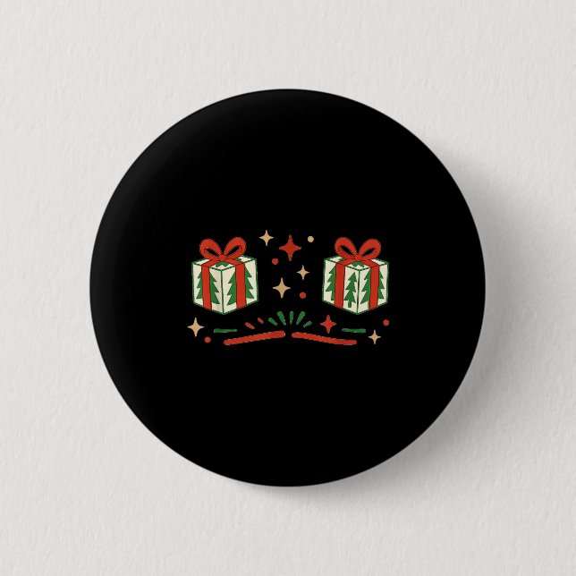 Christmas Couple Matching I’m Just Here For The  Button (Vorderseite)