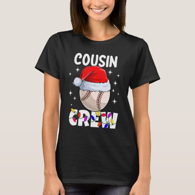 Christmas Cousin Crew Baseball Pajamas Family Xmas T-Shirt (Vorderseite)