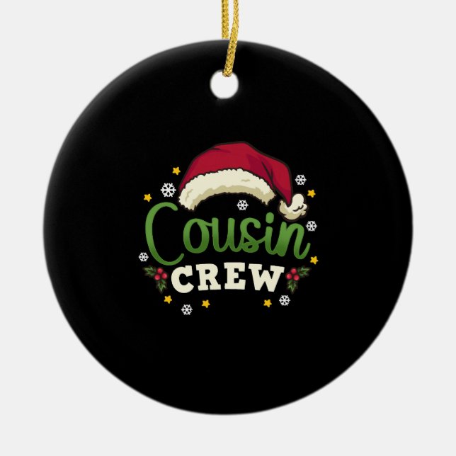 Christmas Cousin Crew Keramik Ornament (Vorne)