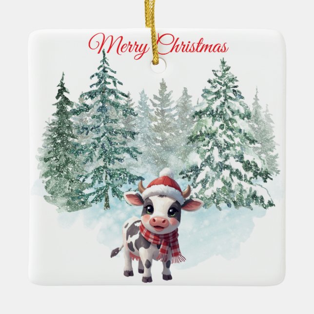 Christmas Cow Ornament (Vorderseite)