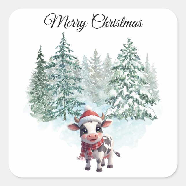 Christmas Cow Sticker (Vorderseite)