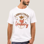 Christmas Cowboy Snowman Merry Xmas Retro Groovy T-Shirt<br><div class="desc">Christmas Cowboy Snowman Merry Xmas Retro Groovy For Kid. Fill your universe with Joy and Cheer with This Graphic Christmas Experience Featuring a snow man in front of a Christmas themed vintage sun set this is perfect for the holidays for everyone</div>