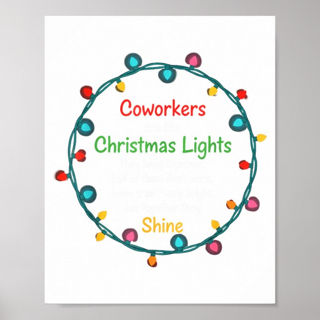 Christmas Coworkers Are Like Christmas Lights Funn Poster (Vorne)