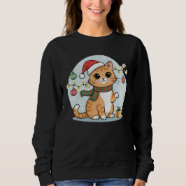  Christmas Cozy Santa Kitty T-Shirt Sweatshirt