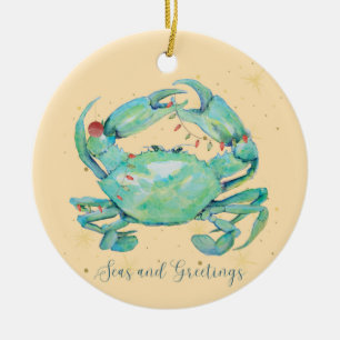 Christmas Crab Beach Keramik Ornament