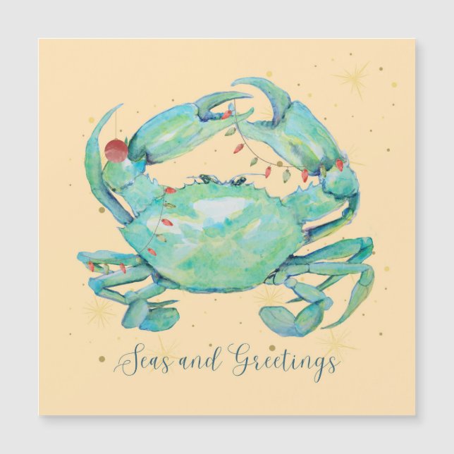 Christmas Crab Beach Magnetkarte (Vorderseite)