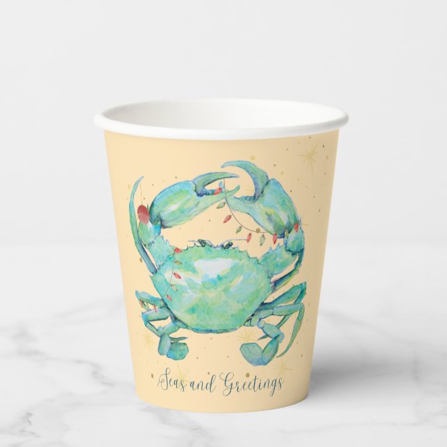 Christmas Crab Beach Pappbecher (Vorderseite)