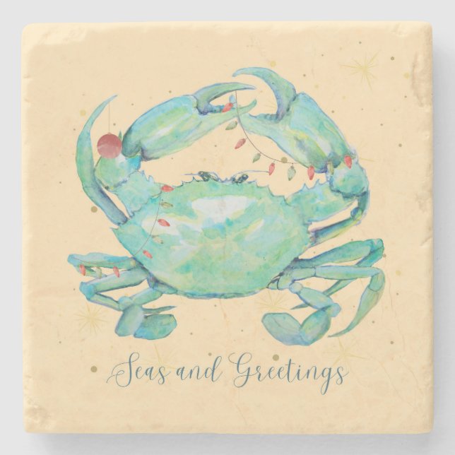 Christmas Crab Beach Steinuntersetzer (Vorderseite)