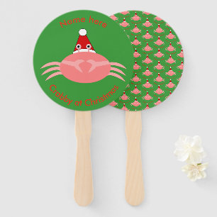 Christmas Crab Custom Hand Fan Fächer