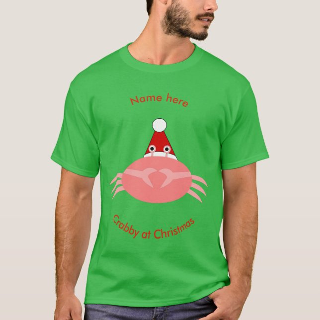 Christmas Crab Custom T Shirt (Vorderseite)