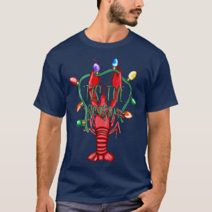 Christmas Crawfish Tis The Season Christmas Light T-Shirt