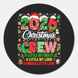 Christmas Crew 2026 Familien-Weihnachts-Xmas-Pyjam Runder Aufkleber