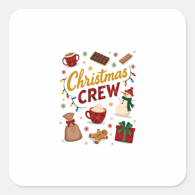 Christmas Crew (2) Quadratischer Aufkleber (Vorderseite)