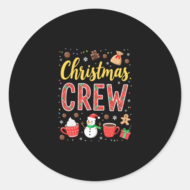 Christmas Crew (2) Runder Aufkleber (Vorderseite)
