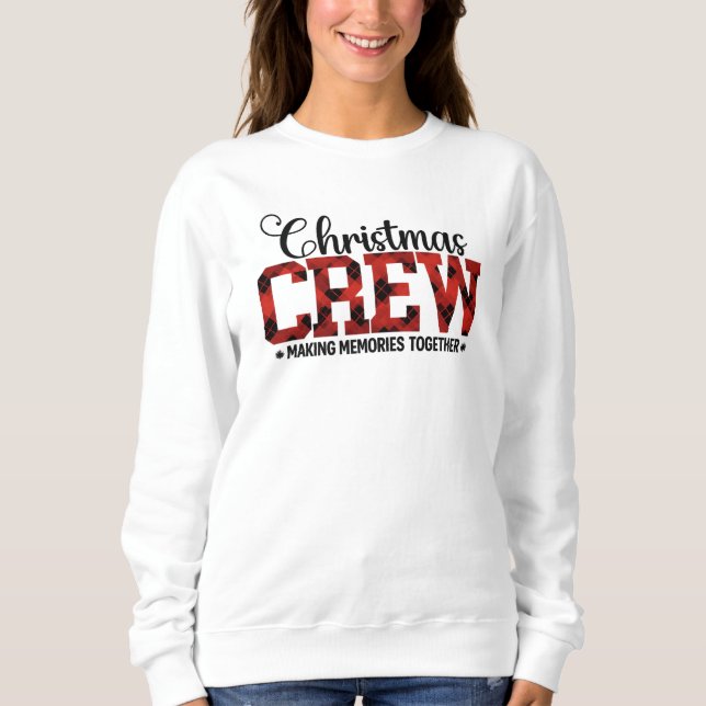Christmas CREW – Buffalo Plaid Matching Family Sweatshirt (Vorderseite)