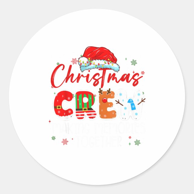 Christmas Crew Making Memories Together Xmas Light Runder Aufkleber (Vorderseite)