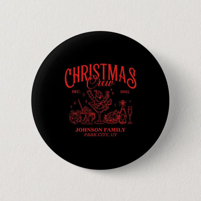 Christmas Crew Matching Family Group  Button (Vorderseite)
