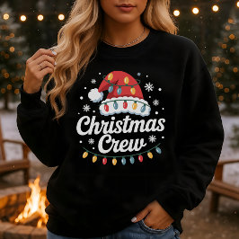 Christmas Crew Matching Family Santa Hat Sweatshirt
