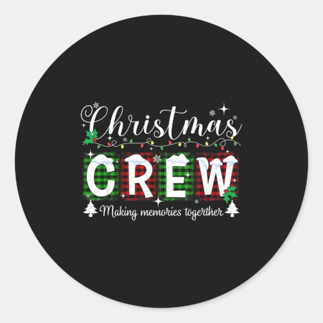 Christmas Crew Matching Family Xmas Party Men Wome Runder Aufkleber (Vorderseite)