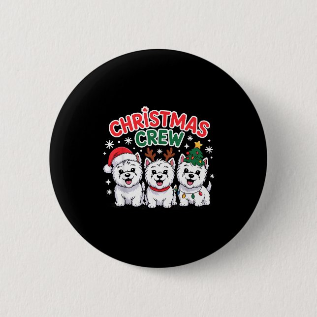 Christmas Crew Westie Christmas West Highland Whit Button (Vorderseite)