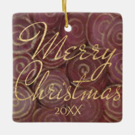 Christmas Crimson and Gold Keramikornament