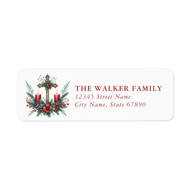 Christmas Cross Return Address Labels (Vorne)