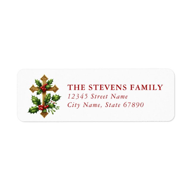 Christmas Cross Return Address Labels (Vorne)