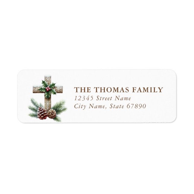 Christmas Cross Return Address Labels (Vorne)