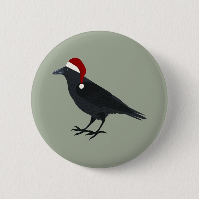 Christmas Crow Button (Vorderseite)