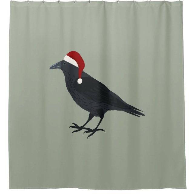 Christmas Crow Duschvorhang (Vorderseite)