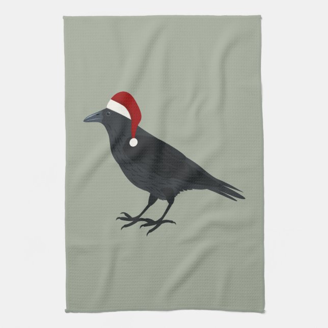 Christmas Crow Geschirrtuch (Vertikal)