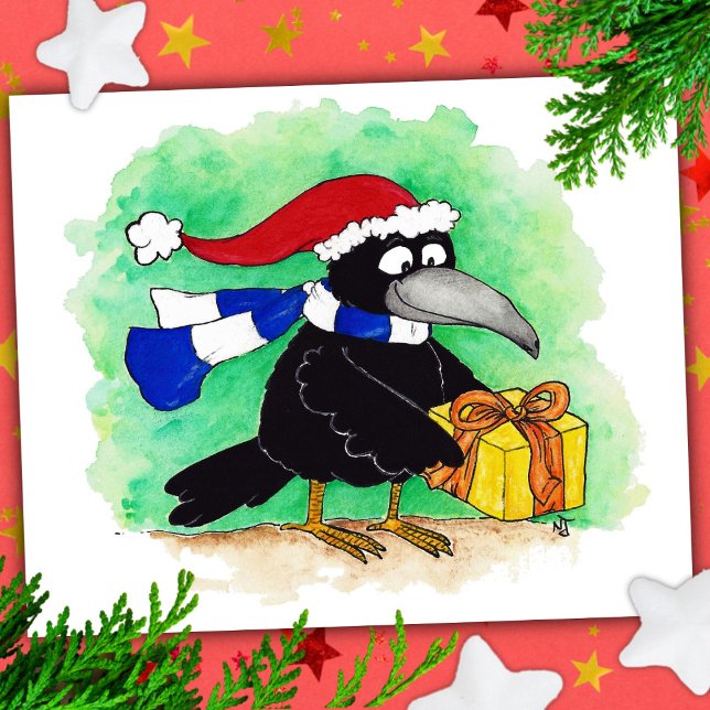 CHRISTMAS CROW Postkarte von Nicole Janes (Von Creator hochgeladen)