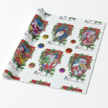 CHRISTMAS CROWNS MIT HOLLY BERRIES /MUSICAL SANTA GESCHENKPAPIER<br><div class="desc">Whimsikale und farbenfrohe Blumenkronen mit Edelsteinen. Weihnachtsmalereien mit dem Weihnachtsmann und Musikinstrumente von Bulgan Lumini (c)</div>